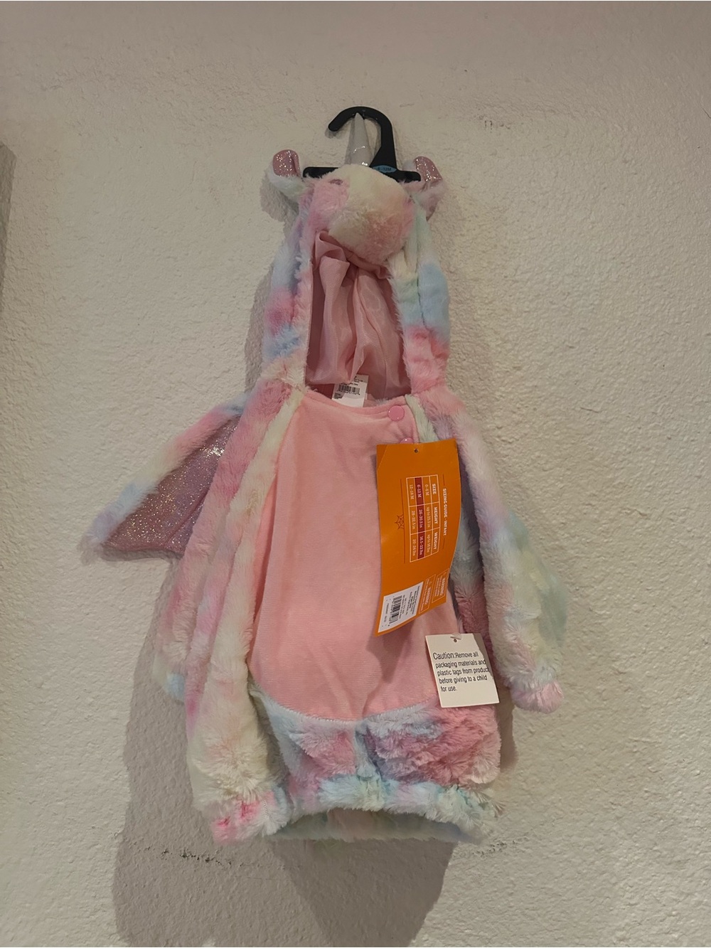 Infant Plush Rainbow Unicorn Hooded Costume - Pink